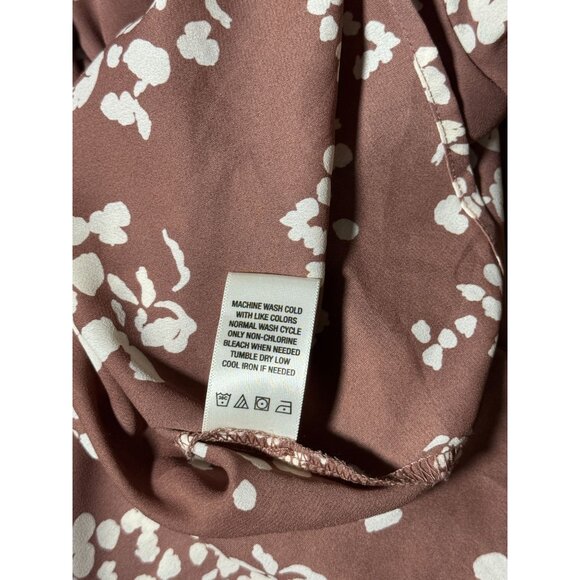 NEW West Kei Womens S Button-Down Blouse  Flowers Print V-Neck Tie Front Boho - Picture 8 of 11